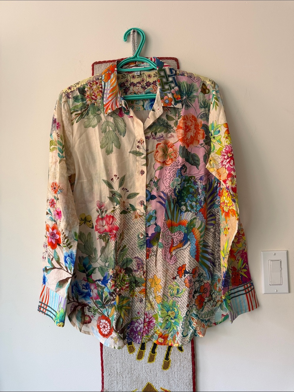 “JOHNNY WAS” Audrey Oversized Blouse in Dreamer Multi Color